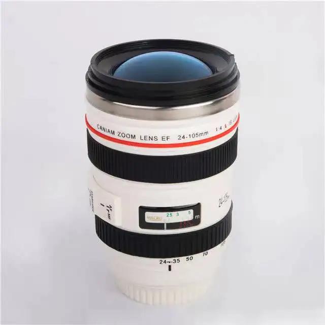 Lens Cup Camera Camera Lens Model Plastic Casual Cup with Lid EF24-105mm Coffee Mug White Black Coffee Mugs Creative Gift