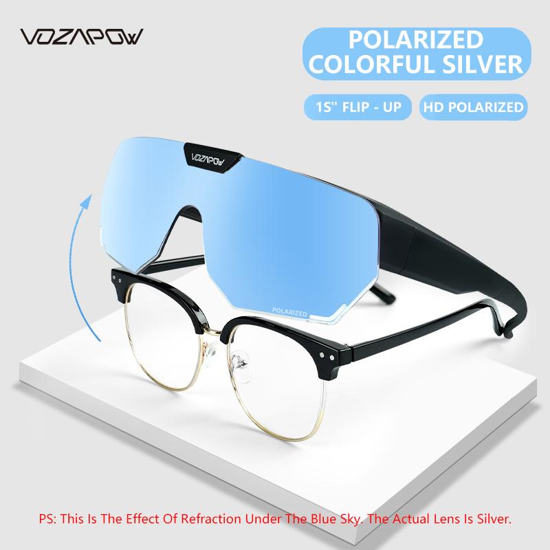 Vozapow Polariserade Cykelglasögon MTB Landsvägscykel Solglasögon HD-lins UV400 Solskydd För Körning Vandring Sportglasögon