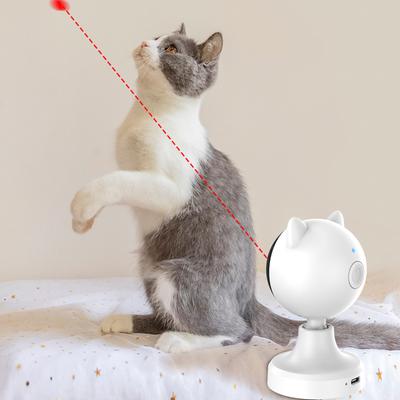Rechargble Interactive Cat Toy Two Modes Infrared Smart Automatic Interactive Cat Toy Two-Speed Adjustment Multiple Angles Built-in