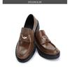 Spot height increased by 5cm~ Classic open-edged bead cowhide extravagant small gold coin loafer leather shoes