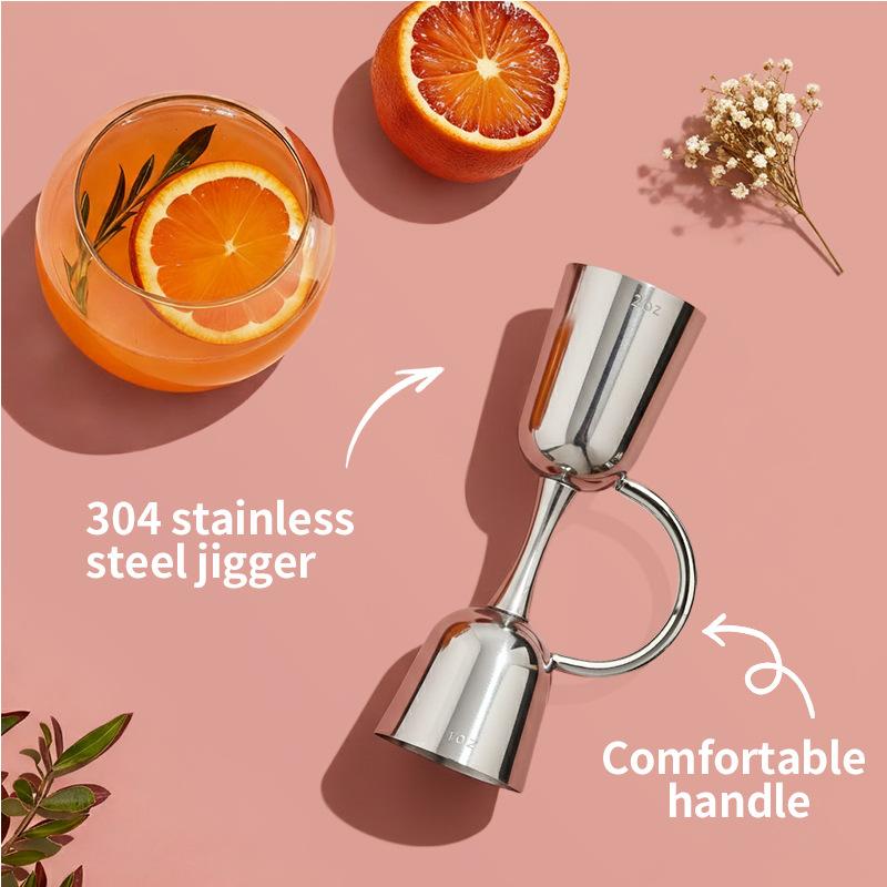 304 Stainless Steel Measuring Cup With Handle Steel Cocktail Jiggers Wine Dispenser Bartender Tools Bar Accessories