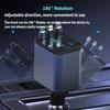 120W Retractable Car Charger Adapter, 5-in-1 Fast Charging USB C Starry Sky Phone Charger with 3 Retractable Cables,for IPhone