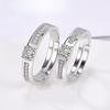 2pcs 925 Sterling Silver Couple Rings Zircom For Women Man Exquisite Student Girlfriend Silver Jewelry Accessories Wedding