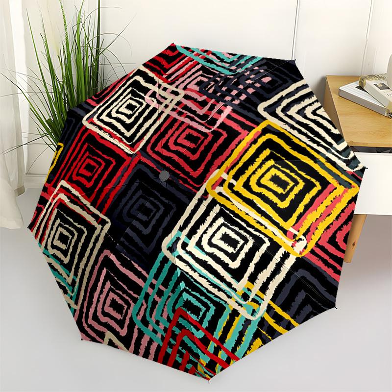 

1pc Abstract Pattern Open/Close Folding Umbrella, All- Portable Umbrella for & Men, Stylish Accessory (Holiday Gift) 8-Rib yy251213150