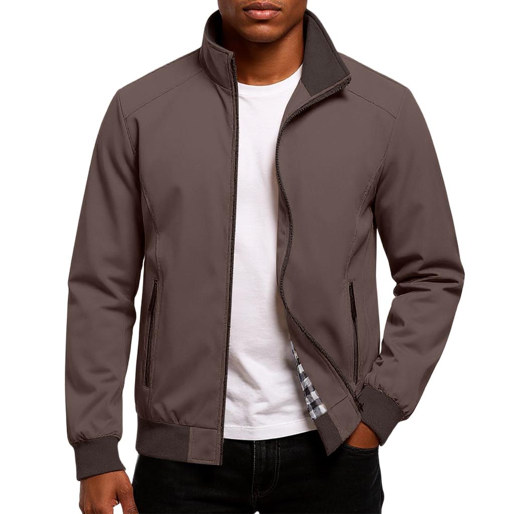 Men's Relaxed-Fit Casual Workwear Baseball Jacket Long-Sleeve Outerwear