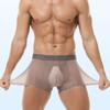 Full Mesh Transprent Underwear Men Sexy Ultra Sheer Boxer Trunks Seamless Underpants Bulge Pouch Panties Male Gay Smooth Knicker