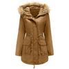 Women Winter Coat Puffer Military Jacket Sherpa Lined Warm Cotton Parka Faux Fur Hooded Fleece Padded Thicken Overcoat Casual Daily Outdoor Outerwear