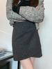 High-Waisted Black Wool Mini Skirt with Irregular Sequins - Women's A-Line Autumn/Winter 2025 Korean Style Bodycon Skirt.