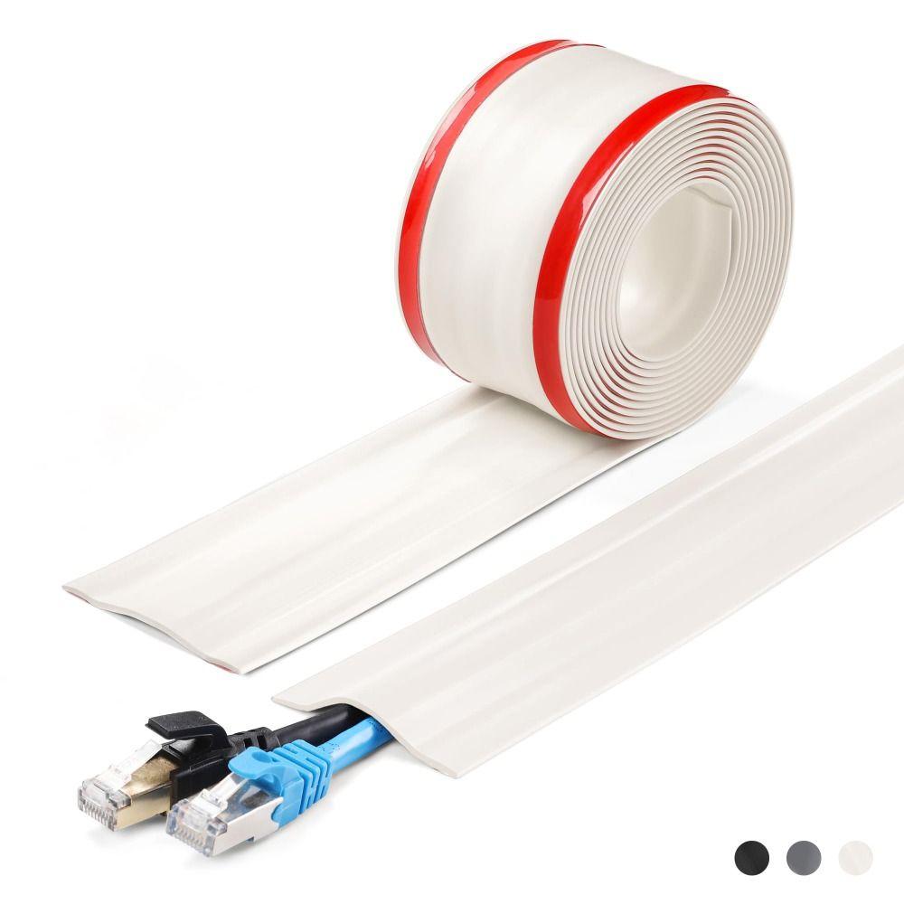 

Self Adhesive Wall Wire Concealer PVC Ethernet Cable Hider Professional Line Management Office 38mm x 1m білий