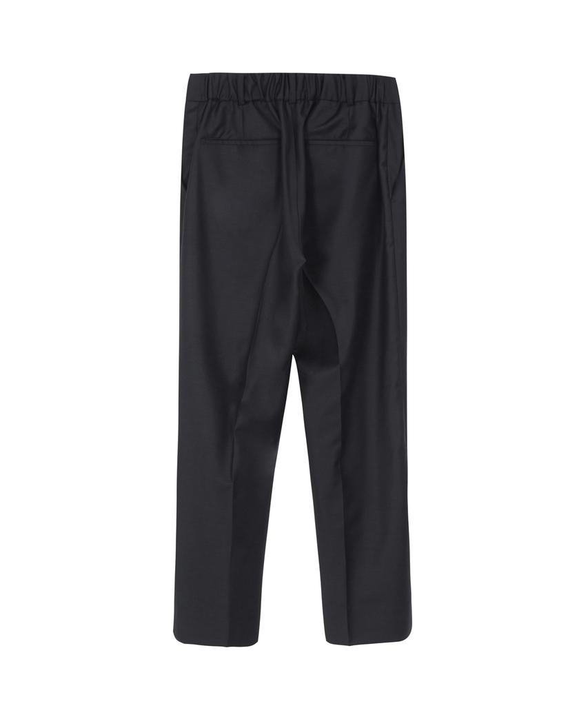 SEOKEY Dark Navy Semi-Wide Wool Pants (Unisex)