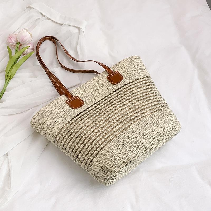 Versatile Woven Bag Women's Summer New Straw Woven Bag Fashion Beach Bag High-end Single Shoulder Tote Bag Tide