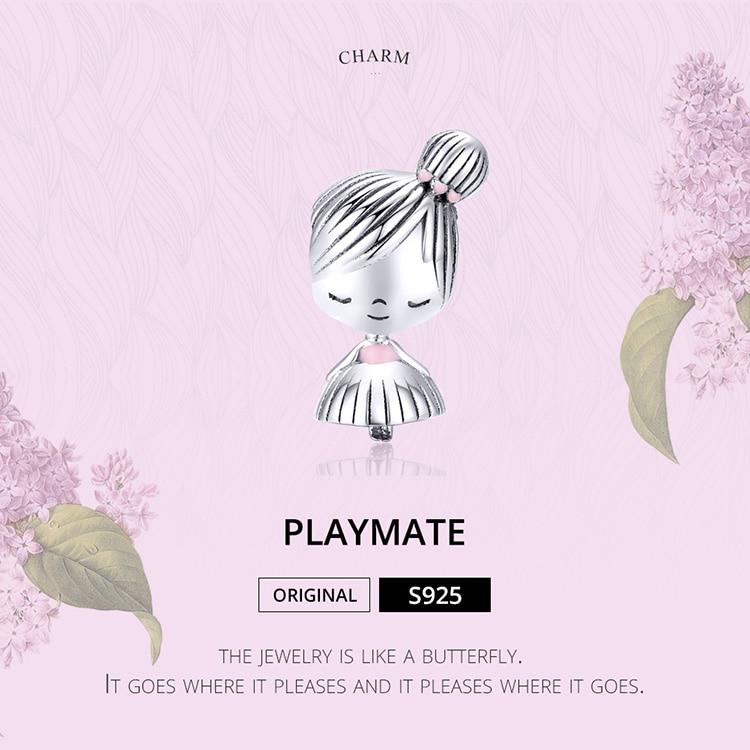 Breloc BAMOER pentru fată și băiat, mărgele metalice din argint 925 autentic pentru brățară originală din argint 925