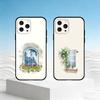 W-Watercolor Flowers by the Window Phone Case For iPhone 17,16,15,14,13,12,11 Plus,Pro Max,SE4Soft Silicone Black Cover