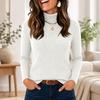 Women's Slim Fit Turtleneck Pullover Sweater for Casual Daily Wear