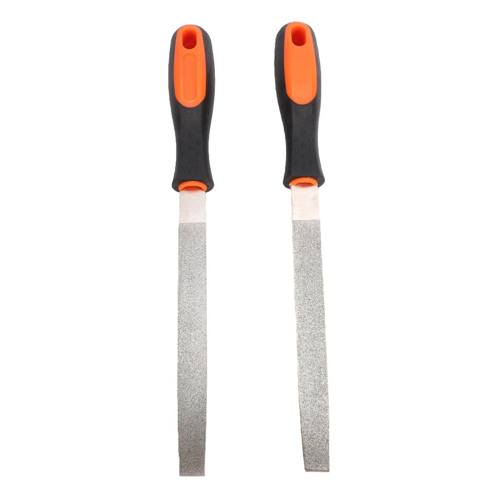 2 Pcs Metal File 6 Inch Alloy Steel Flat Hand Metal File with Anti Slip Handle for Deburring Trimming Chamfering