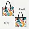 Fashion Colorful Feather Pattern Tote Bag Casual Daily Large Capacity Portable Handbag For Women Outdoor Shopping Travel Use