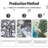 5D Round Pearl Painting Kit Elegant Peacock Pattern DIY Handmade Rhinestone Art Home Interior Decor Gift