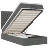 Cadre de lit avec matelas - 90x190 cm - Gris foncé - Rangement sous le lit - Mécanisme de levage hydraulique