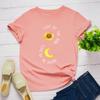 Golden Moon Sun Print Women T Shirt Short Sleeve O Neck Loose Women Tshirt Ladies Tee Shirt Tops Clothes Camisetas Mujer