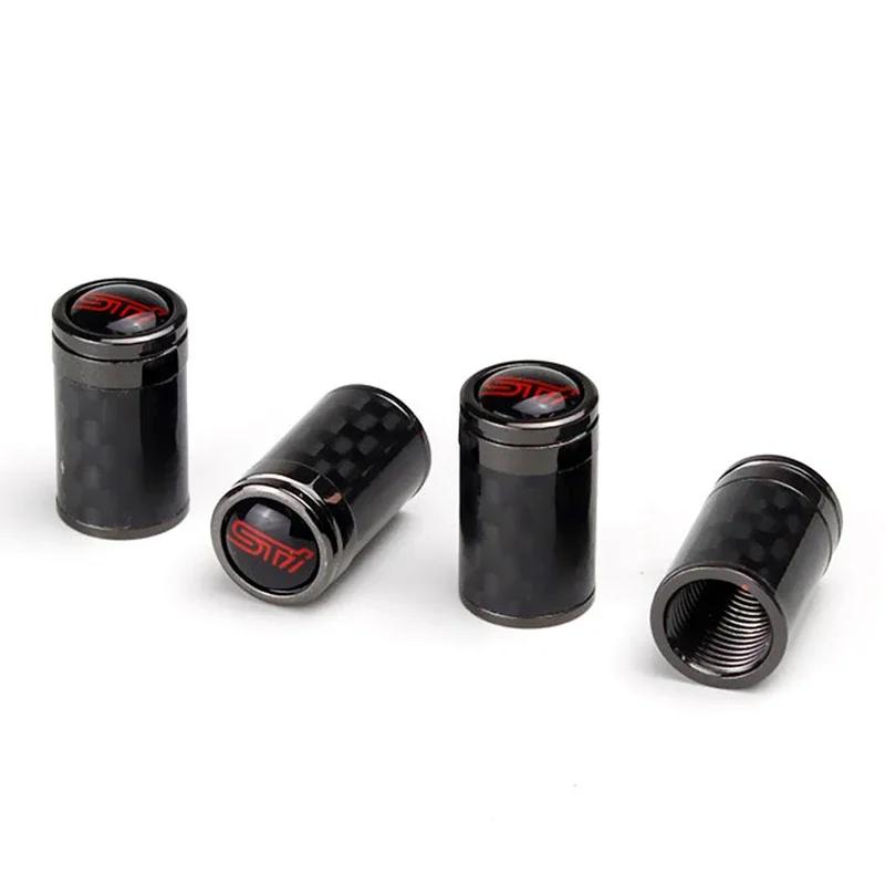 4pcs Carbon Fiber Alloy Car Wheel Dust Covers Tire Valve Caps for Subaru STI XV WRX BRZ FORESTER IMPREZA LEGACY OUTBACK ASCENT lki1