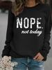 American European Cross Border Fashion Casual Women Long Sleeve Printed Slogan Sweatshirt