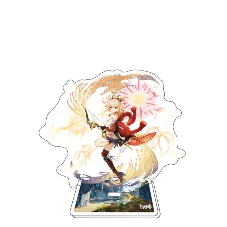 Game Genshin Impact Figure Stand Model Toy 15cm Keqing Shen He Arataki Itto Acrylic Action Plate Desk Decoration Gift