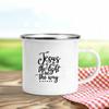 Jesus Is God Print Enamel Mugs Christian Creative Coffee Cups Drink Dessert Breakfast Milk Cup Vintage Mug Handle Drinkware Gift
