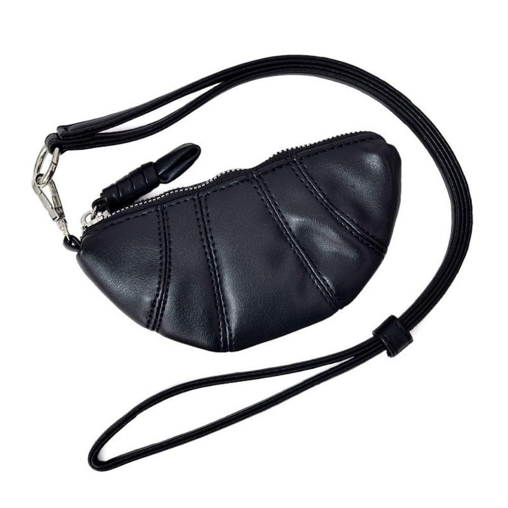 

Кошелек Шнурок Кошелек для монет Подвесной на шею Мини-сумка для хранения Модная сумка-круассан из ПУ кожи Шопинг