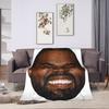 Warm Soft Blankets Camping Kanye West Meme Throw Blanket  Flannel Bedspread For Couch Chair Sofa Bed Street Trend Sofa Bed Cover