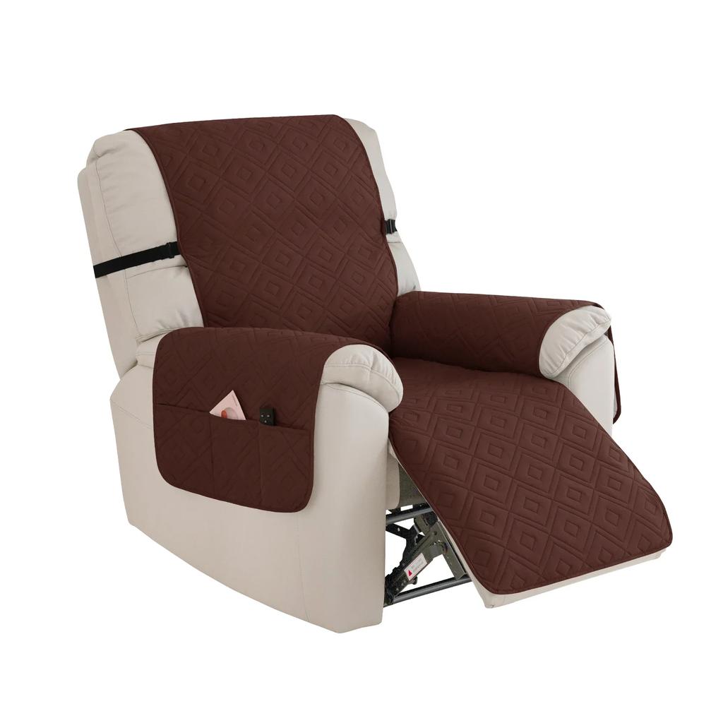 1 Seater Recliner Sofa Cover Anti-Slip Lounge Chair Cover Dog Pets Kid Dustproof Quilted Single Armchair Slipcover Hotel Home