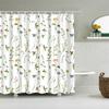 Cartoon Animals Elephant Flamingo Bathroom Curtains Waterproof Polyester Flowers Plant Printed Shower Curtains With 12 Hooks