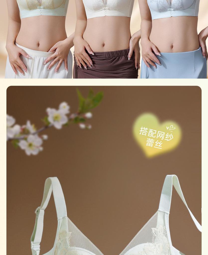 Elegant Lace Push-Up Bra for Small Busts: Back Slimming, Bust-Lifting, Anti-Sagging Design