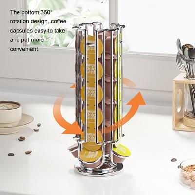 2025 Dolce Gusto Pod Holder Stand Rack Display 360° Rotatable Coffee Capsules Plating Black Metal Holders For Capsules Dispenser