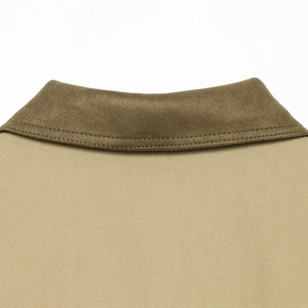 Women's Spring and Autumn New Casual Versatile Workwear Style Lapel Short Zipper Long-Sleeve Jacket