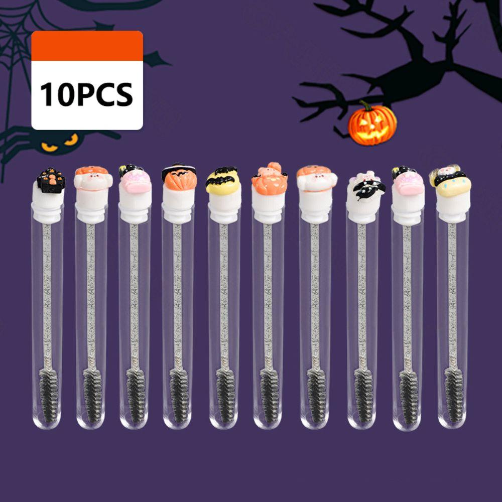 10Pcs Halloween Tube Eyelash Brush Crystal Handle Mascara Wand Halloween Mascara Wand For Women