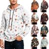 Men's Casual Loose Fit Hoodie with Pocket Drawstring Printed Design for Everyday Wear