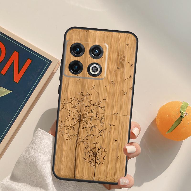 Natural Bamboo Wood Animal Print Case For OnePlus 13T 10T 10R 12R 13R 15 13 12 11 10 9 Pro Nord CE 5 2 3 4 Lite N20 N30 Cover