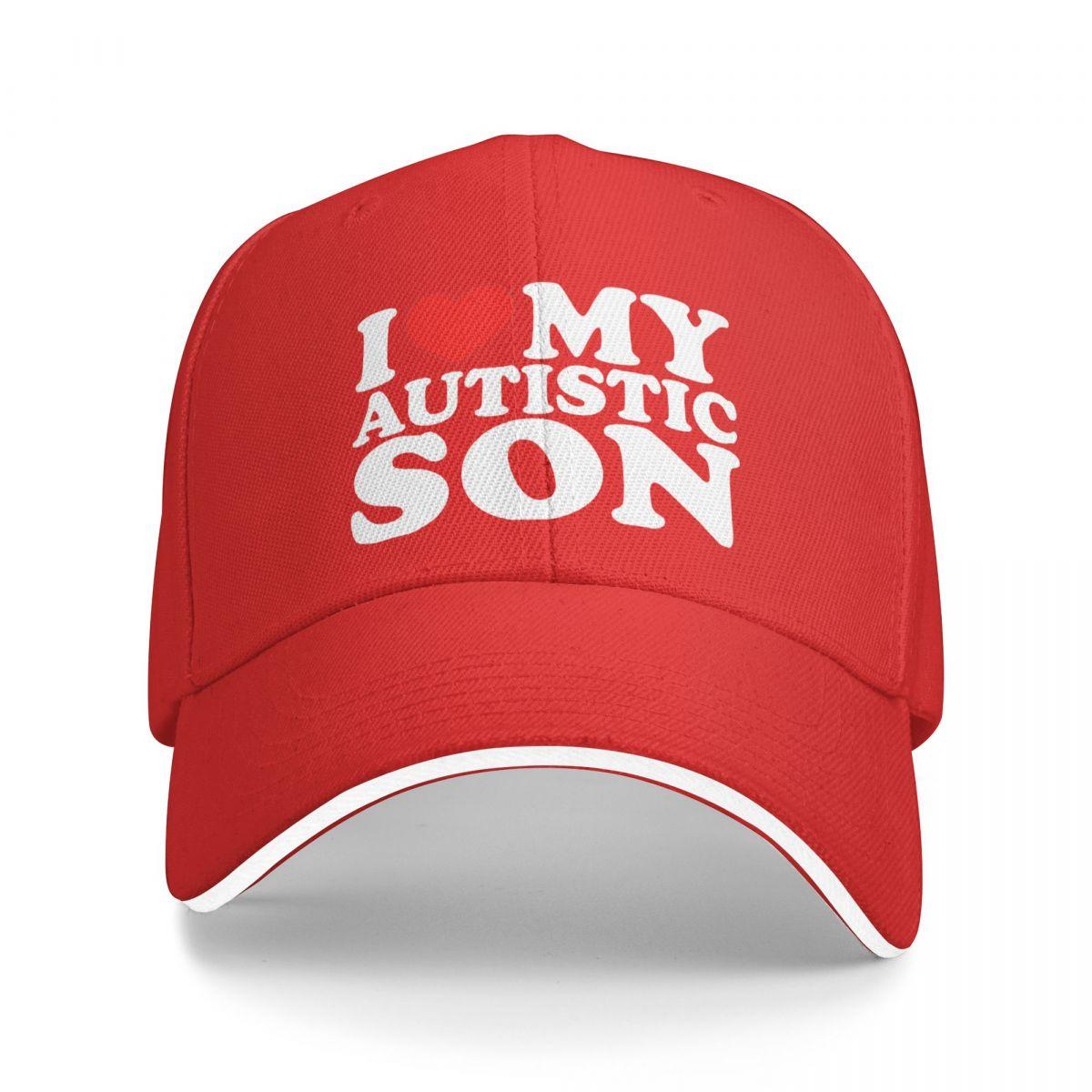 

I Love My Autistic Son Baseball Cap Awareness Unisex Unisex Hip Hop Hats Sports Baseball Caps Gift as picture