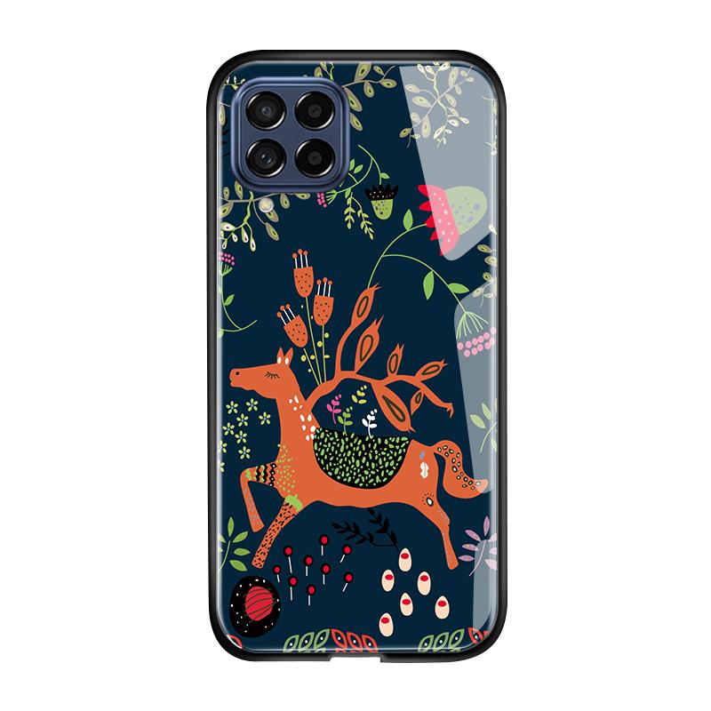 For Samsung A15 A35 A55 A73 S24 Xiaomi 13T 12T 11T Redmi Note 13 Pro 12 11 Pro 12S iPhone 16 15 14 Shockproof Cartoon Japanese Animal Fish Glass Case