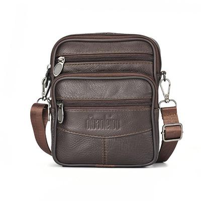 Pánská nová taška crossbody z pravé kůže Vertikální trendy multifunkční taška přes rameno Aktovka Ležérní cestovní taška Messenger