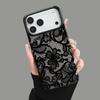 Schwarze Spitze 2D-Muster Handyhülle geeignet für iPhone 17 16 15 14 13 12 11 Pro/Max/Plus sturzsicher und stoßfest Rückabdeckung