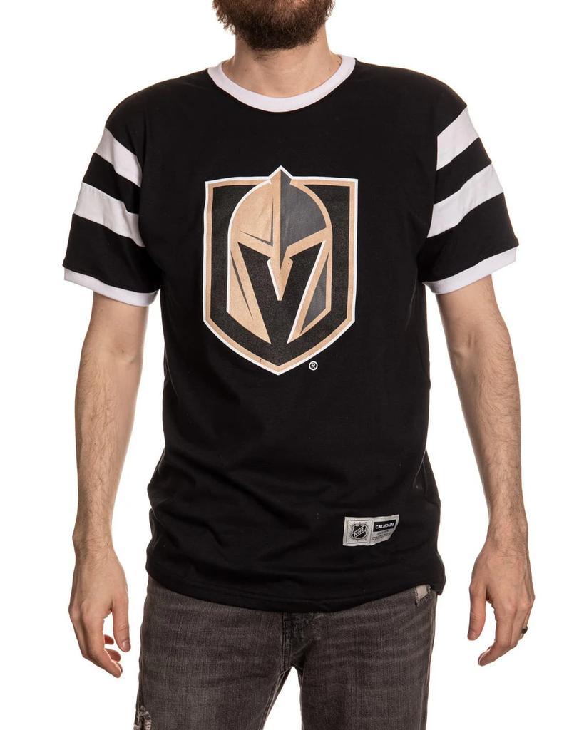 Pittsburgh Penguins Vintage Logo Herren T-Shirt Schwarz Gelb Weiß Kurzarm Lässig Schnelltrocknendes T-Shirt für Eishockey-Fans