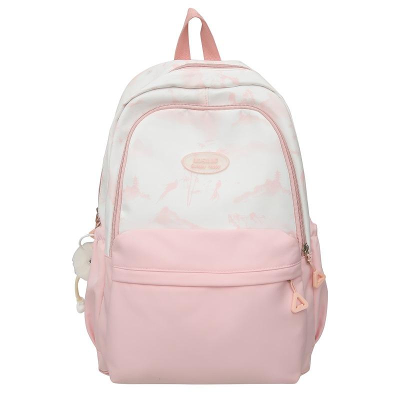 Schoolbag new fashionable small fresh backpack simple contrasting color backpack commuting Japanese students high value student schoolbag