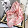 New retro cashew 71CM small square scarf simulation silk scarf spring and summer printing commuting fashion versatile professional scarf