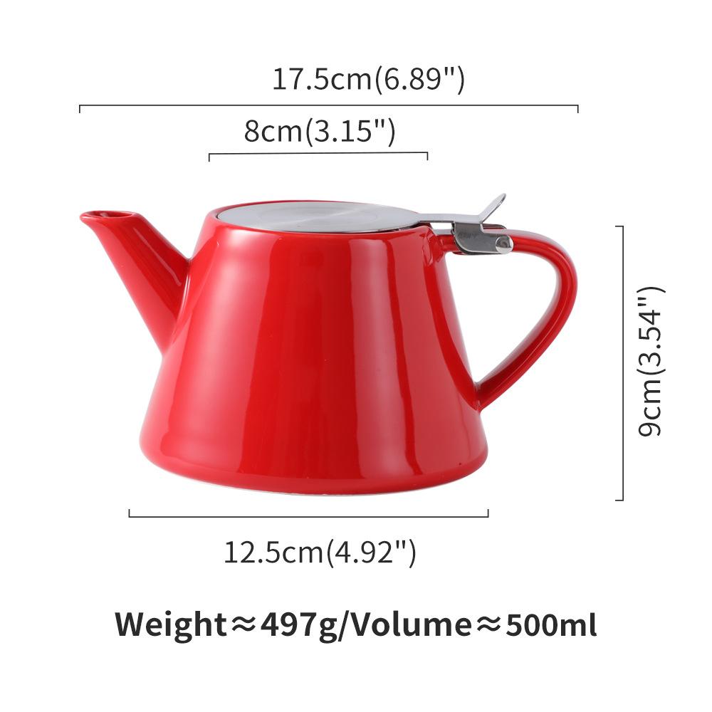 

Illuminated Color Ceramic Teapot Household Tea Pot with Filter Net and Large Capacity for Afternoon Tea Coffee Kettle Tea Set