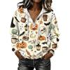 Women's Halloween Print Pullover Hoodie Long Sleeve with