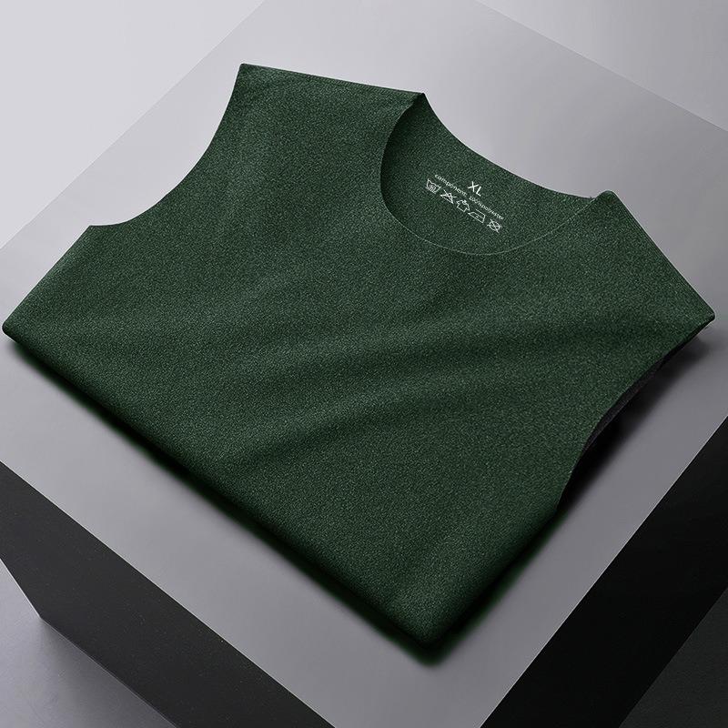 Autumn and Winter Fleece-lined Thickened Double-sided Velvet Men's Thermal Vest Base Shirt