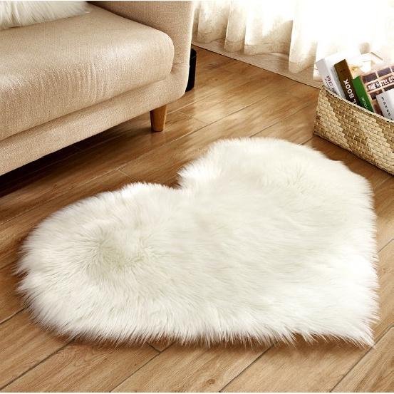 Plush Heart Shaped Carpet Non-Slip Mat Fluffy Rug Floor Mat Blanket Sofa Cushion Foot Pad Carpets For Living Room Home Decor