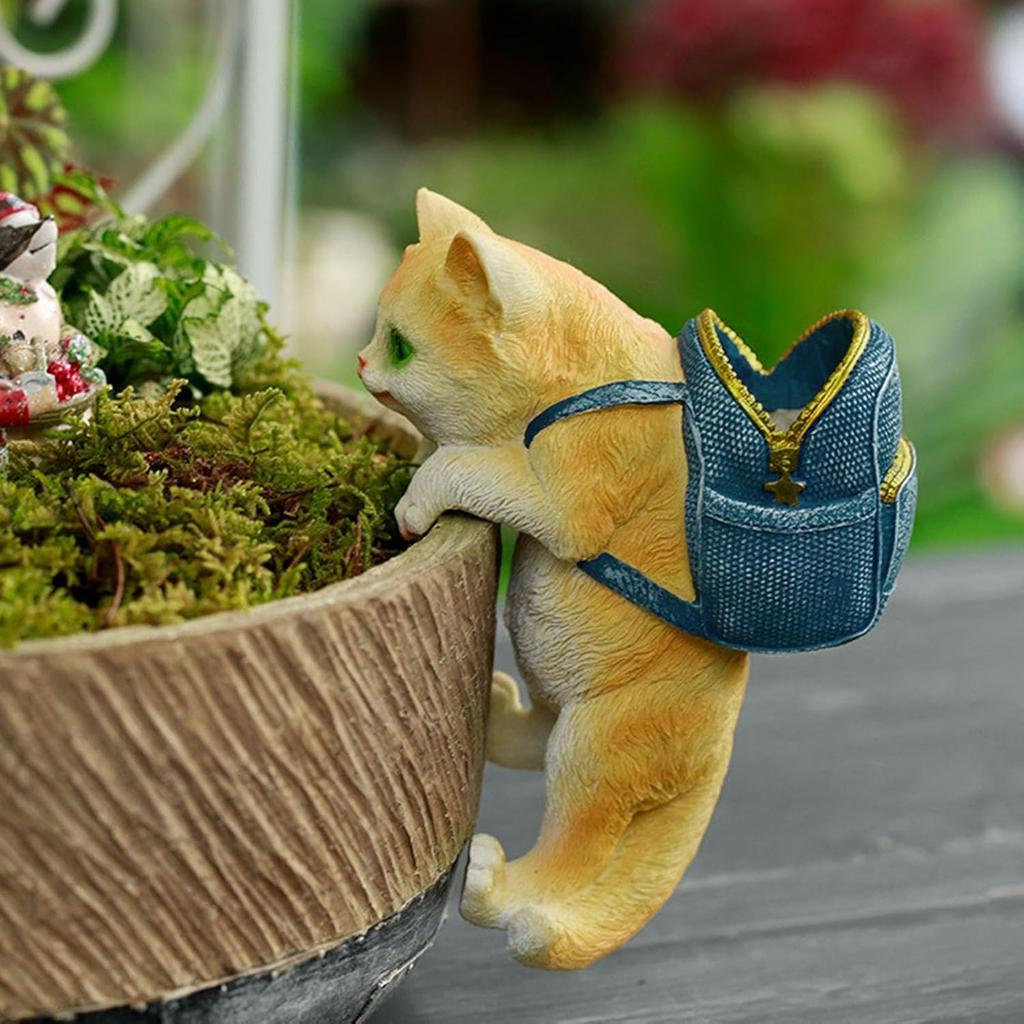 SUCADA Creative Hanging Planter Decor Garden Patio Decor - Resin Animal Planter Hugger Indoor Plant Decorations for Flower Pot Cute Garden Balcony