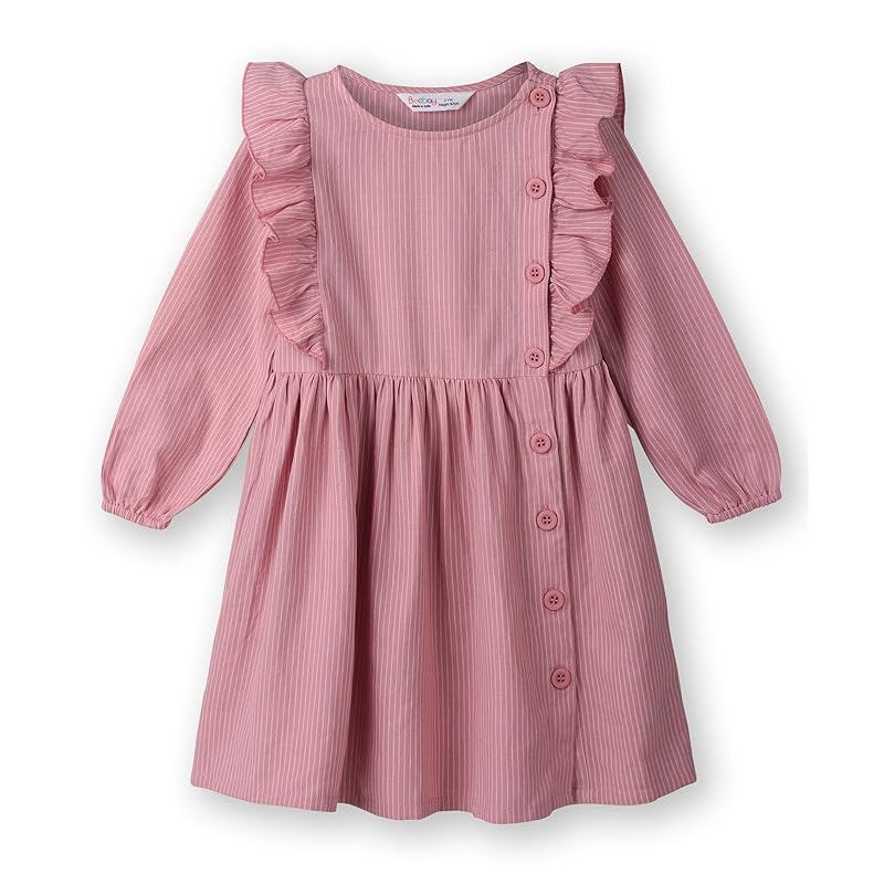 Button through striper dress Pink 7 Years розовый